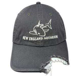 Royal Resortwear New England Aquarium Gray Baseball Cap One Size Shark Bite Brim